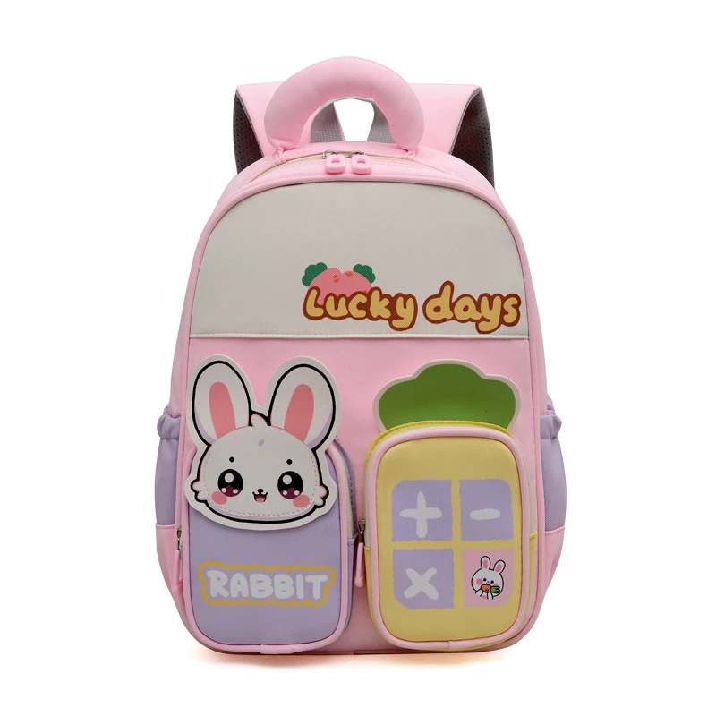 暑假新款小学生兔子书包男童女孩6-8岁一二年级学前班可爱双肩包5