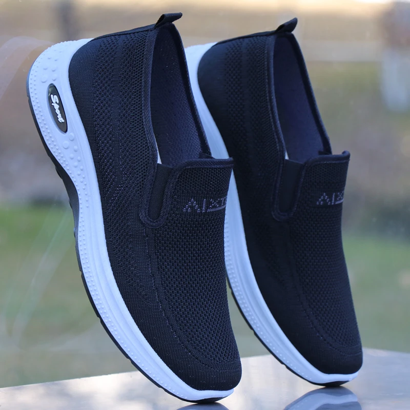 老北京布鞋男网鞋夏季透气舒适防滑软底爸爸休闲健步鞋运动网面鞋