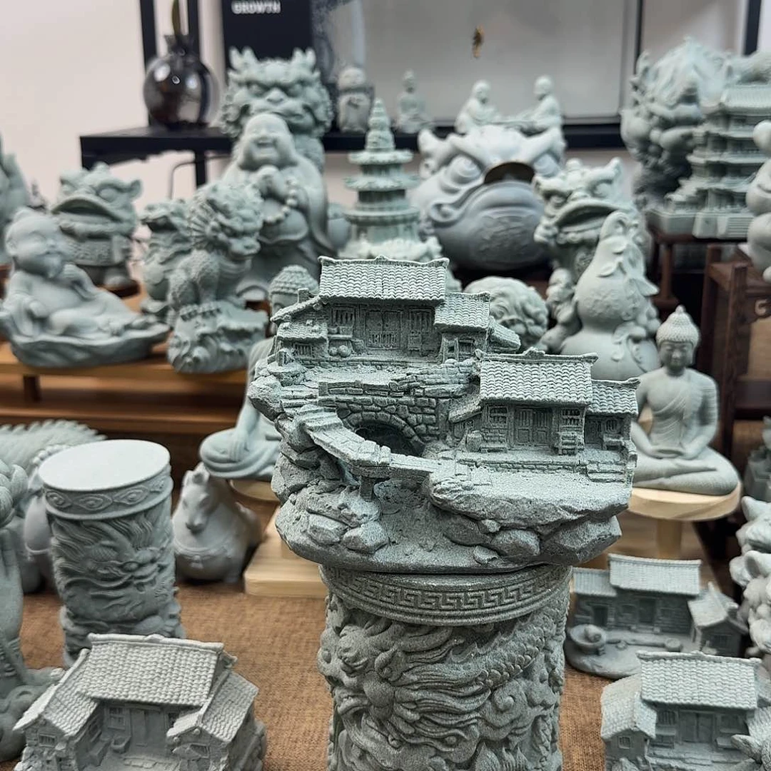 石材青砂石带桥农家小院