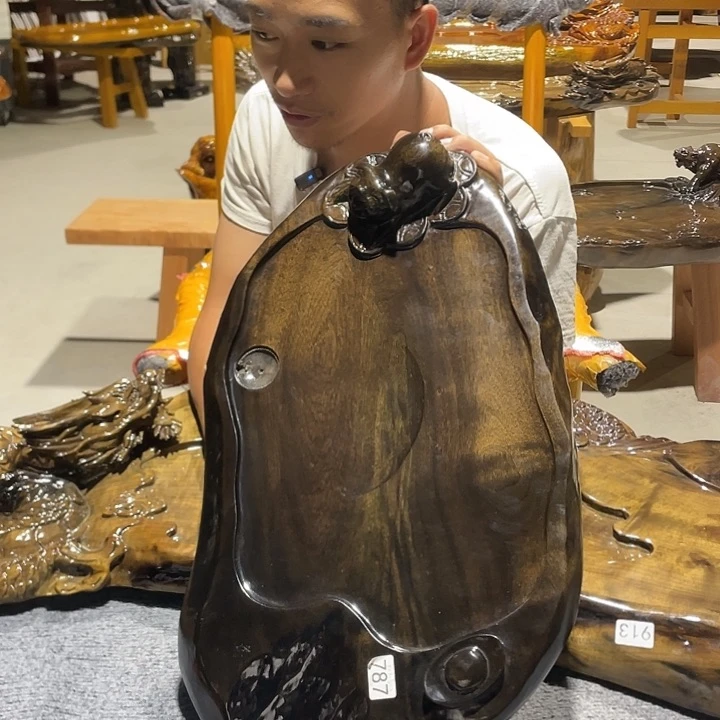 木增*四川阴沉金丝楠木茶盘