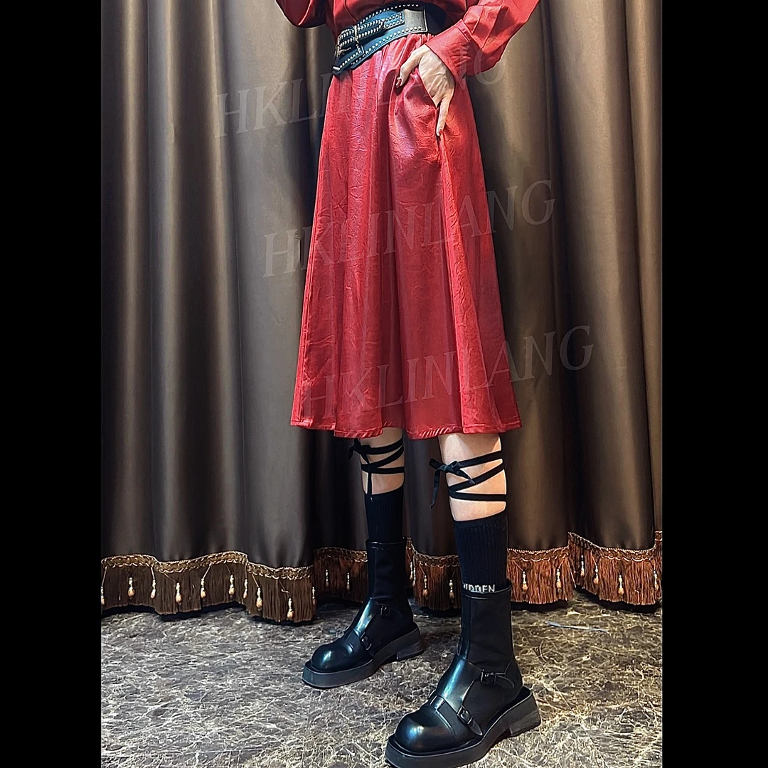 伦哥定制 I 纯色宝藏轻奢百搭春季休闲时尚宽松显瘦半身裙 2527#