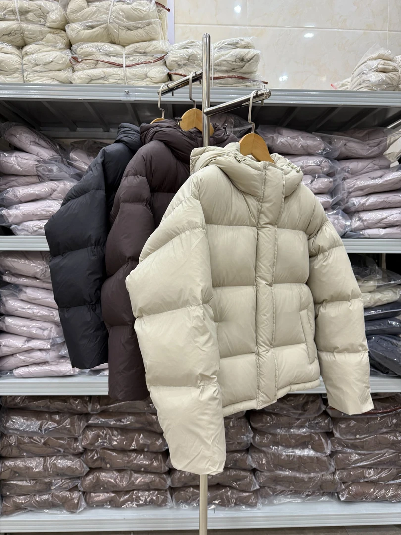 25ins新款加厚秋冬保暖常规款连帽白鹅绒女款羽绒服