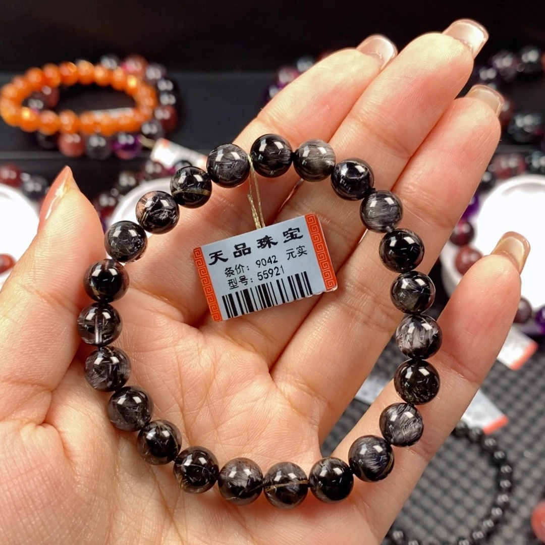 水晶手链未镶嵌纪****?黑银钛55921