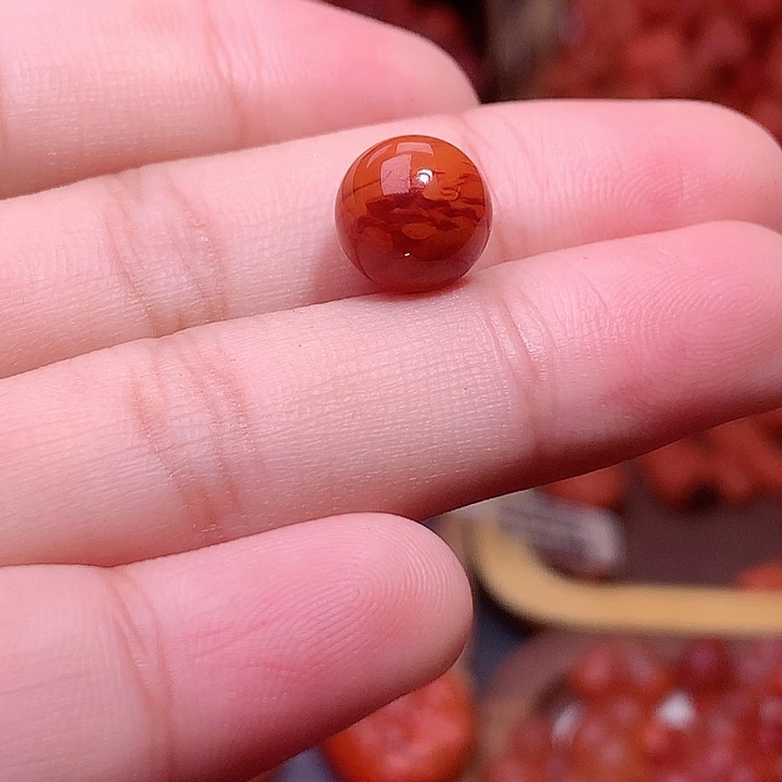 南红玛瑙未镶嵌南红火焰单珠