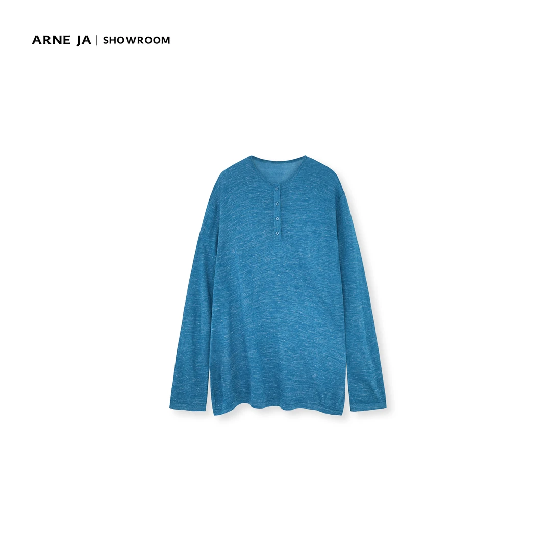 ARNE JA｜慵懒感色织亨利领斑斓色系精织亚麻空气衫WY005