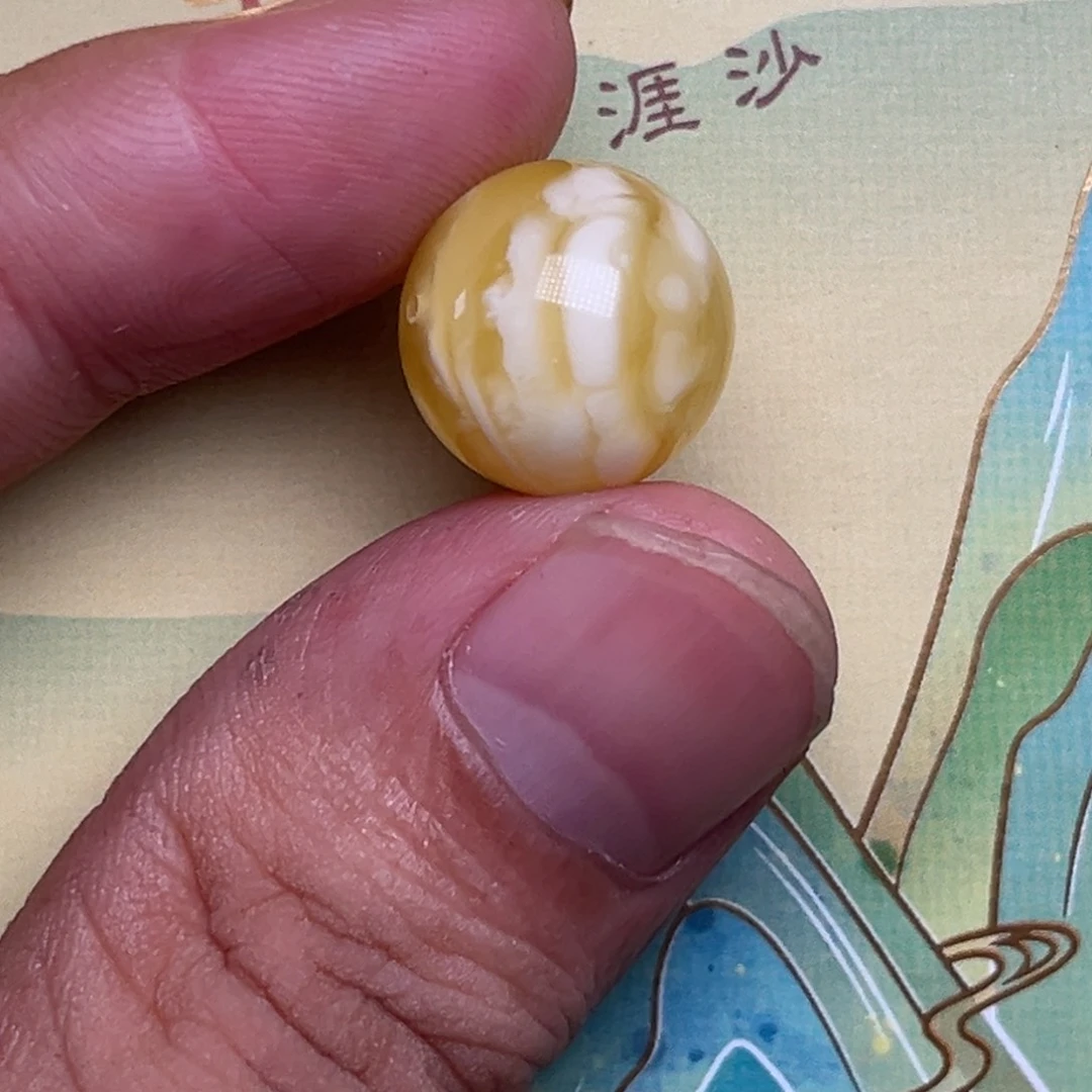 裸石琥珀未镶嵌蜜蜡俄白花14.2