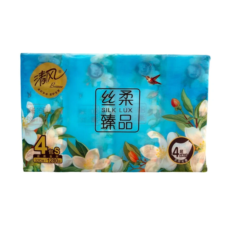 清风花萃80抽*4包软抽纸4包/提(新老包装随机)