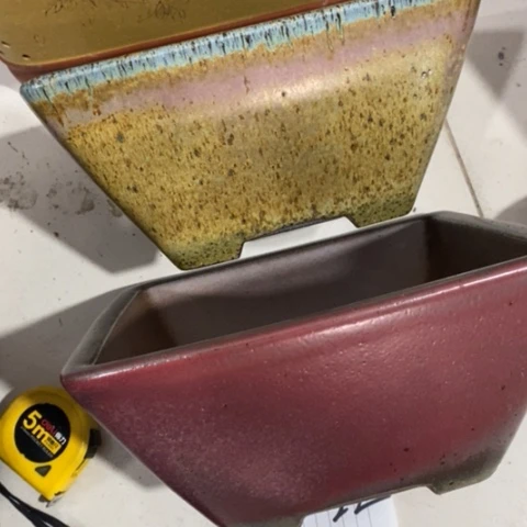 紫砂宜兴紫砂花盆两个