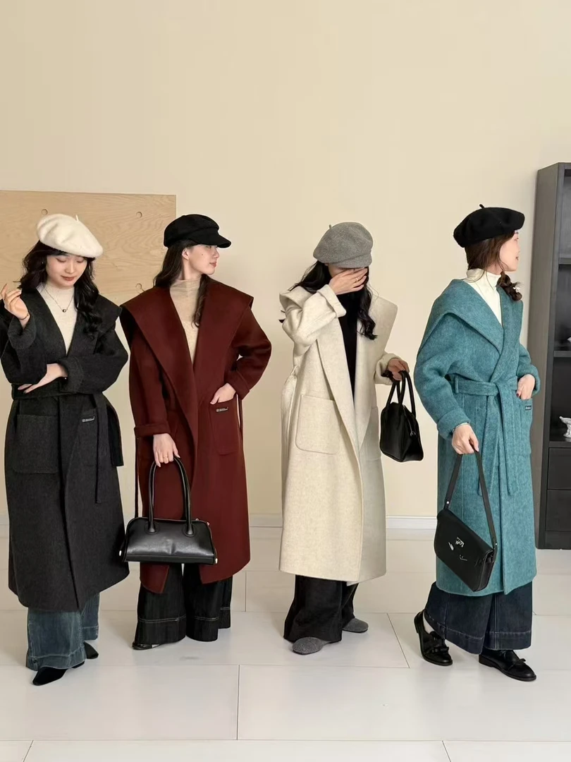 99五号编码284-307大衣慵懒风呢子连毛呢外套秋冬加厚气质韩版
