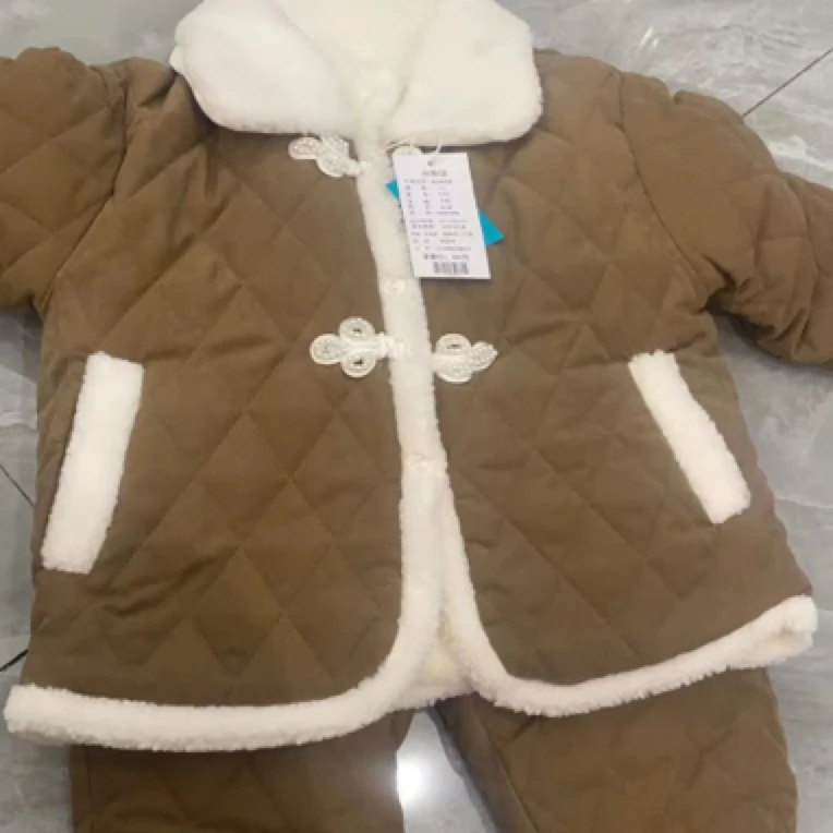 卡色复古白色毛领保暖家居服