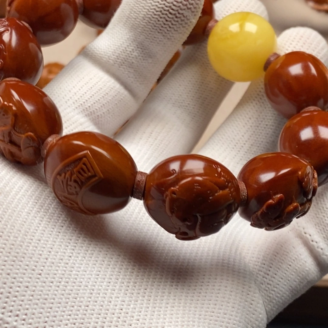 你***眼手串/手链橄榄核包浆铁核 2.0八卦手串