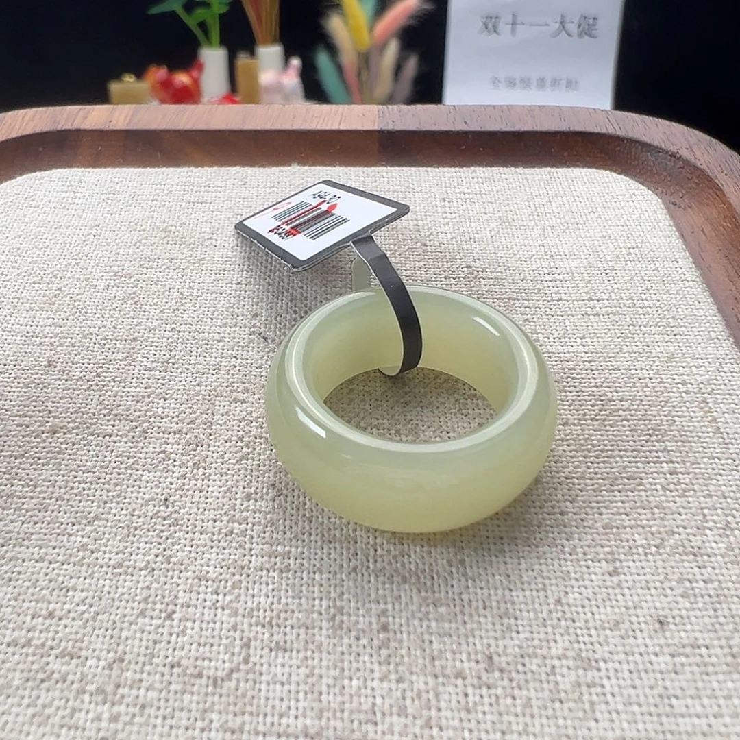 和田玉（糖玉）9K金镶嵌戒指K9青黄口轮胎16.1 不退换