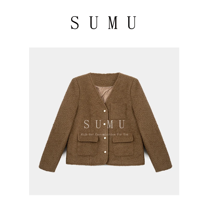 宿慕短款鹅绒小香风女士外套冬季新款好看轻奢保暖上衣83800