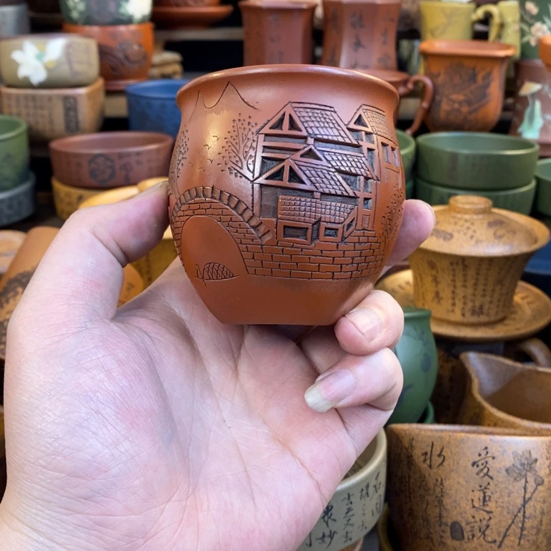 紫砂杯子 宜兴全手工紫砂杯