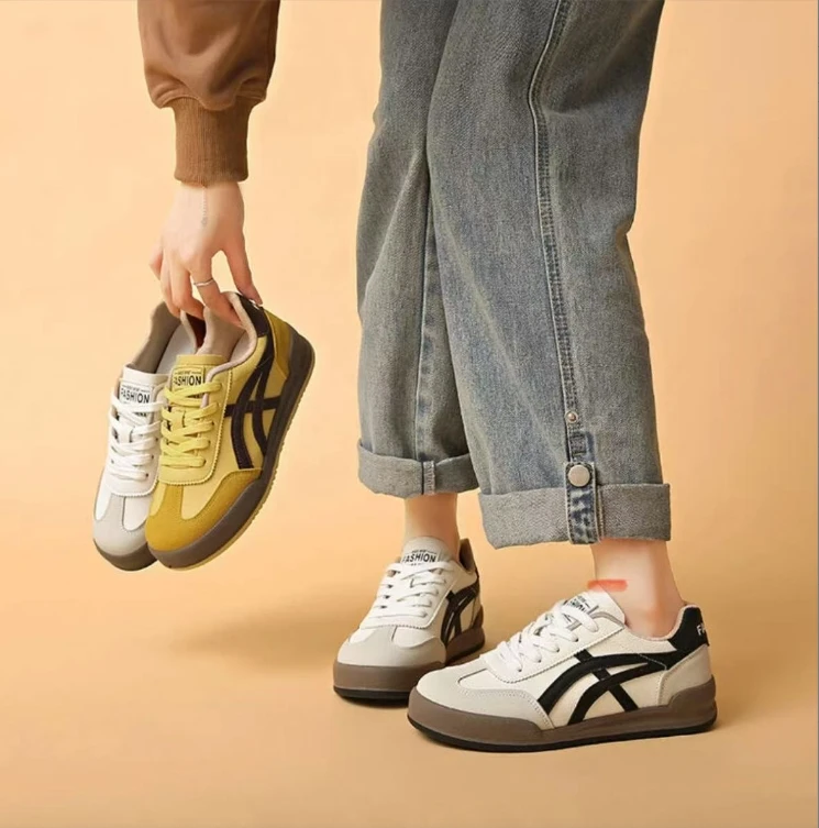 松糕底潮流ins新中式德训鞋新款女鞋2025春季爆款超轻休闲板鞋女a