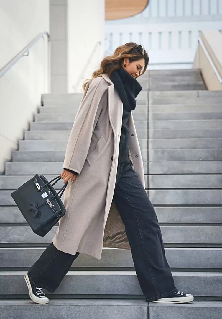 未使用 MaxMara 橙子专属  101801蛇年限定羊毛羊绒大衣