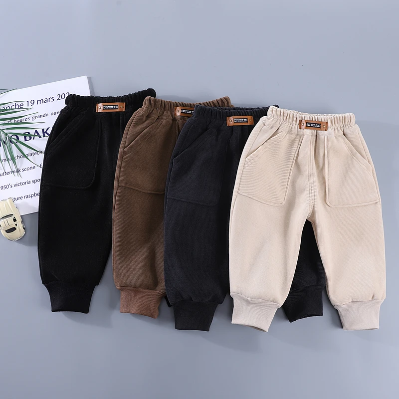 冬季加绒宝宝男孩休闲卫裤男童加绒裤子秋冬款2025新款儿童运动裤