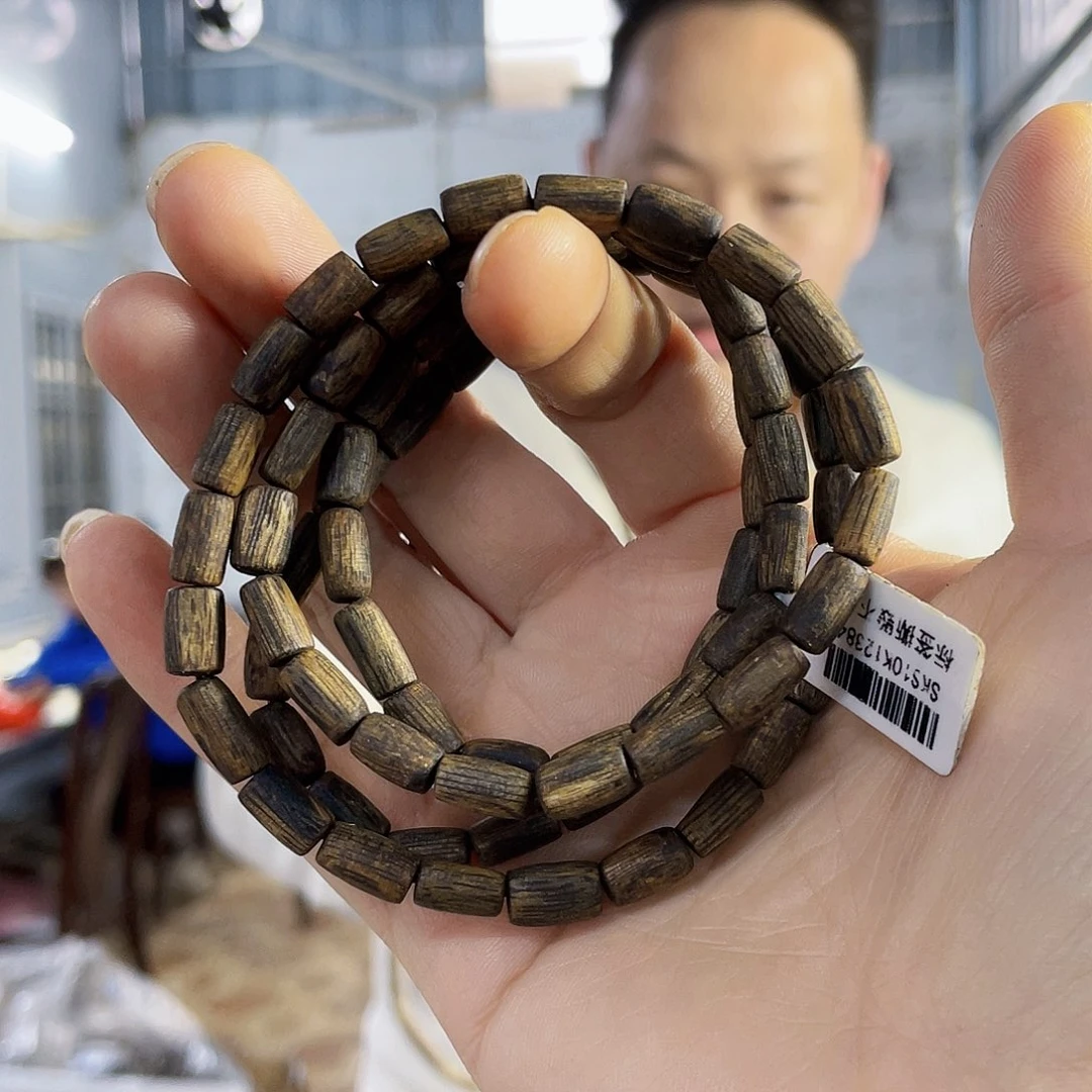 沉香手串棋楠张勺子桶珠长串0.6/16克多样性发一