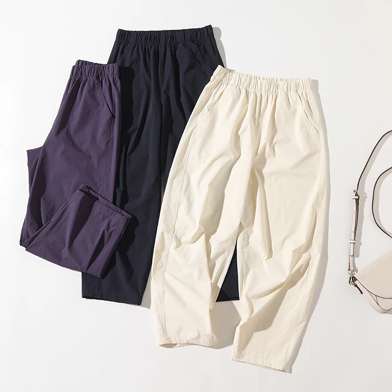 随穿随行！2025夏季新款宽松显瘦速干休闲运动哈伦九分气球裤#7171