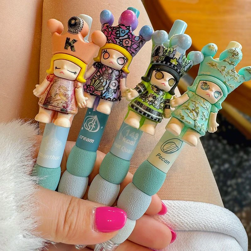 小红书同款可爱国王甜美少女心学生玩偶韩版可爱圆珠笔中性笔