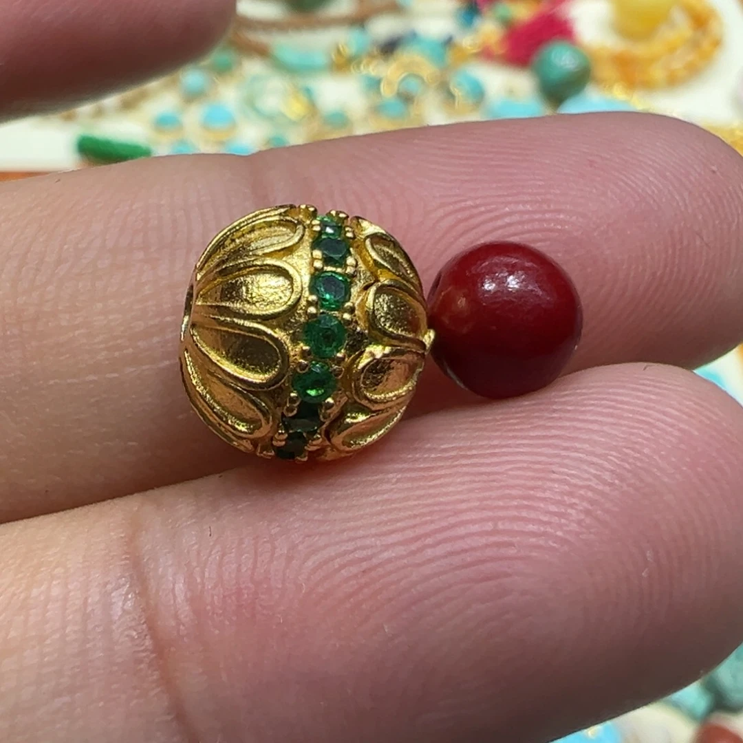 南红玛瑙银S925镀金镶嵌颈饰
