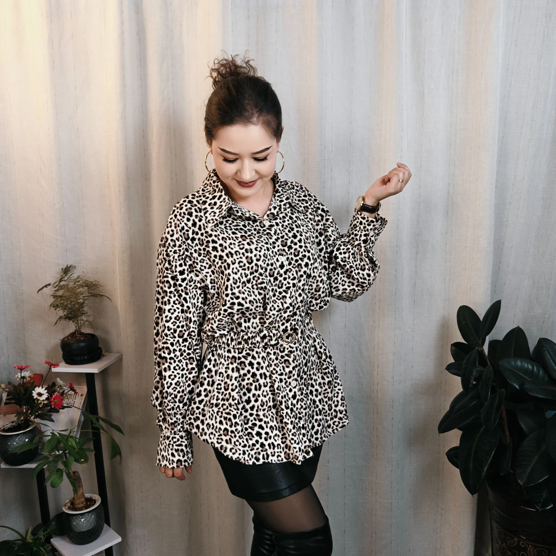 豹纹款新品上衣衬衫时尚百搭