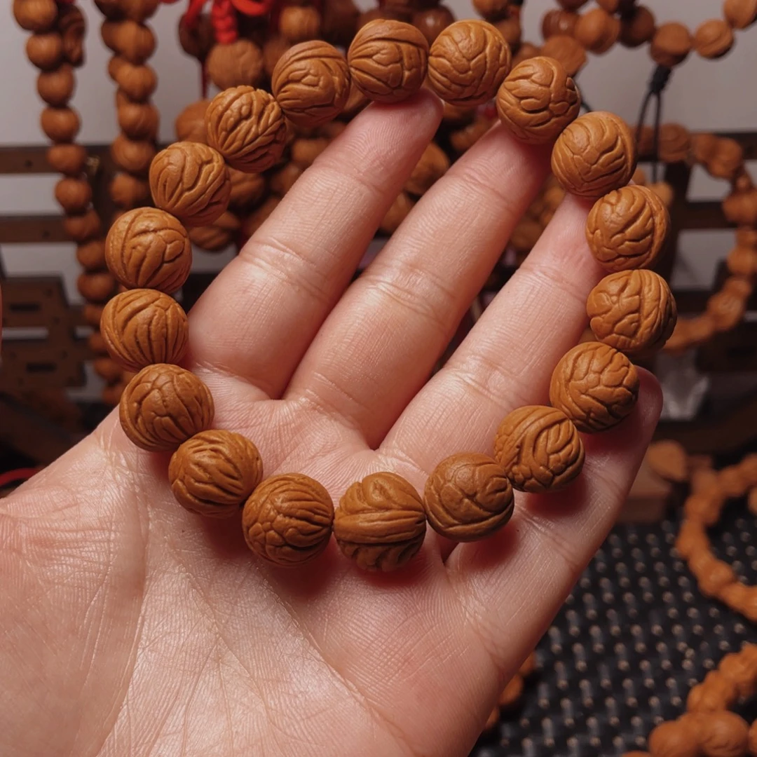 木质类龙纹桃枭手串