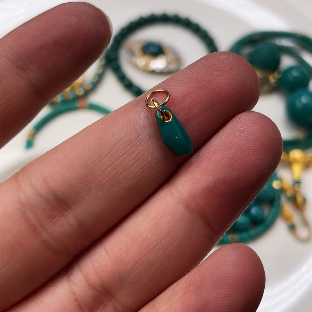 绿松石18K金镶嵌珠宝奇石
