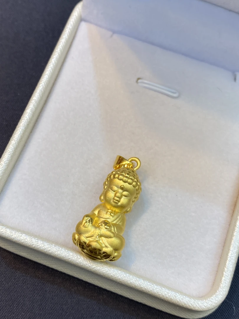 足金999小萌佛吊坠