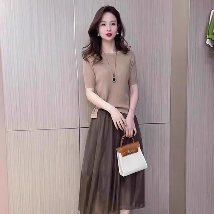 一整套ootd穿搭减龄盐系轻熟风韩系御姐夏两件套2025新款裙子套装