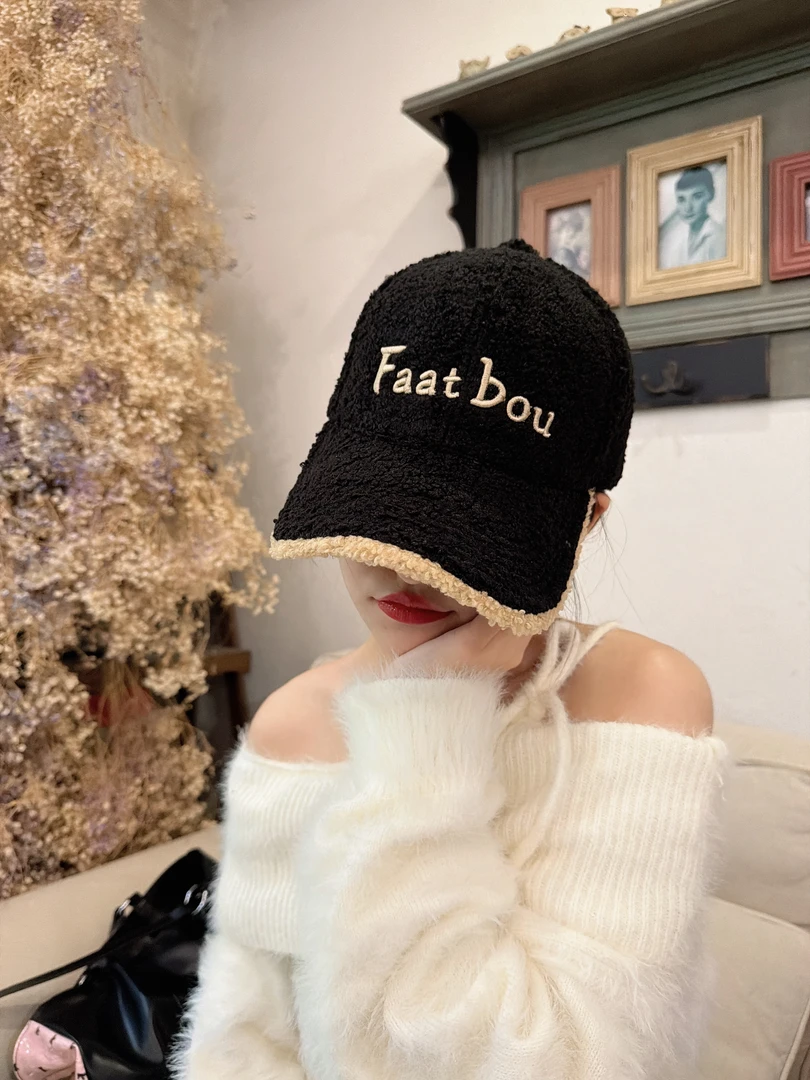 F-8田园风冬季棒球帽休闲风鸭舌帽冬季加绒帽子