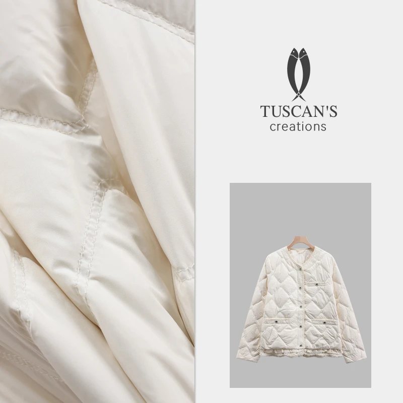 TUSCAN'S CREATIONS时尚百搭女士短款羽绒服通勤保暖外套时代双鱼