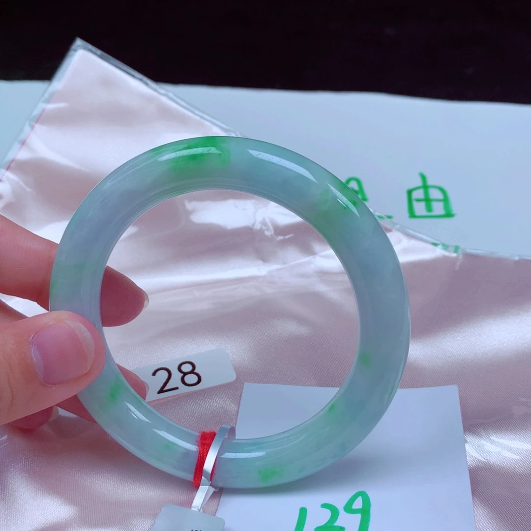 未镶嵌手镯翡翠缅甸天然A货翡翠手镯57.4圆条