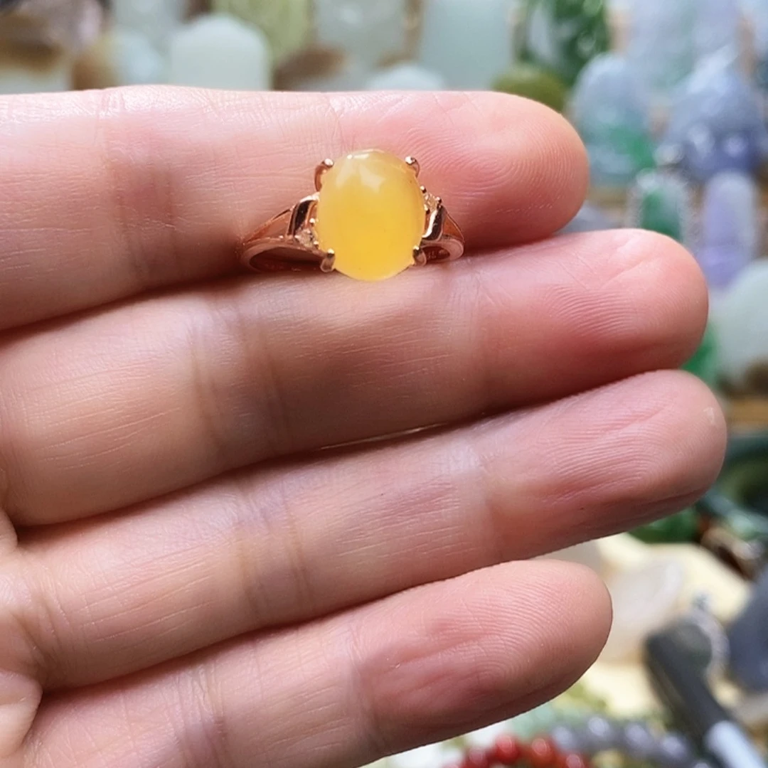 蜜蜡戒指未镶嵌蜜蜡