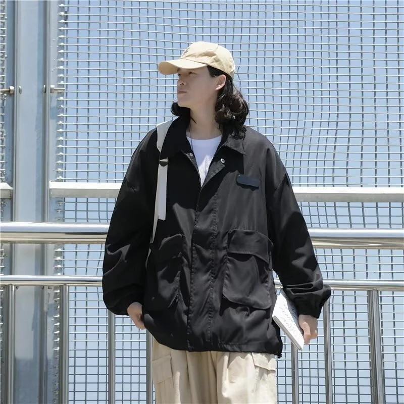 6553春秋季翻领冲锋衣男女潮流休闲宽松夹克上衣外套2025年