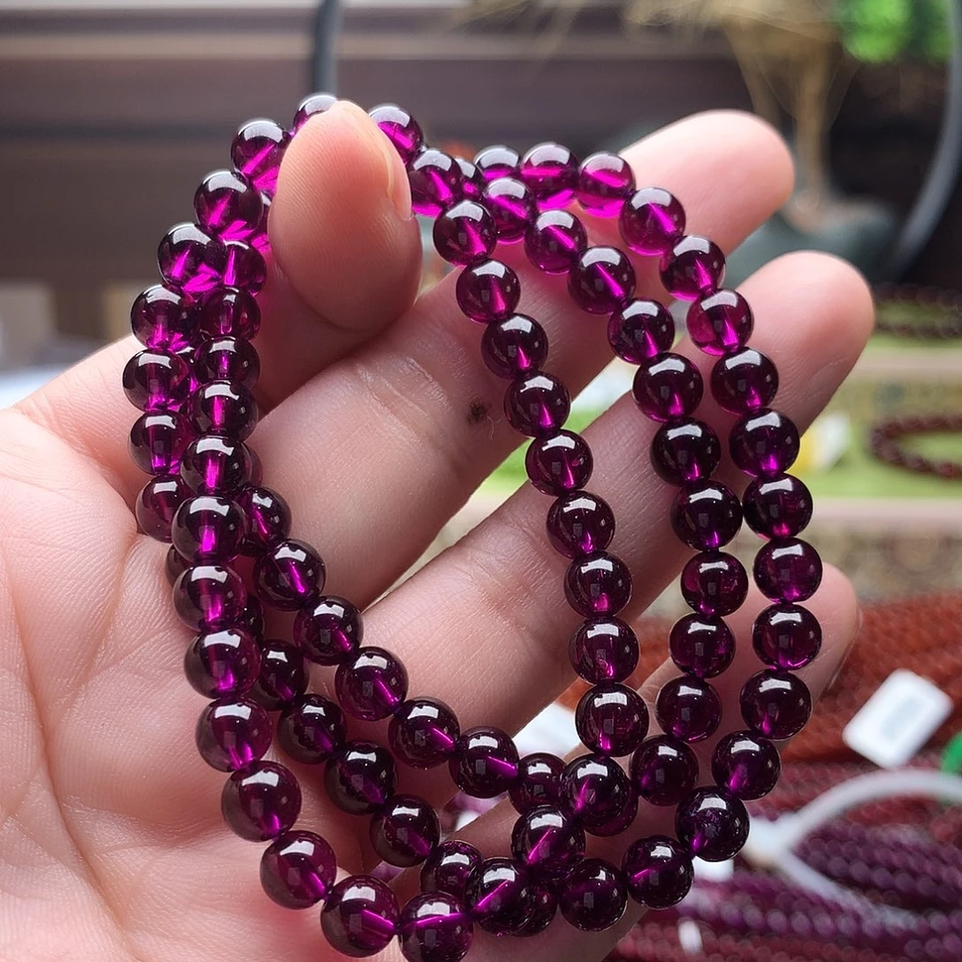 未镶嵌手链石榴石手串6.3