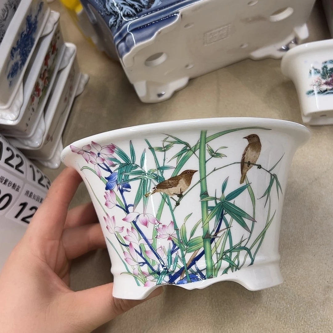 紫砂花盆092号瑕疵15/8cm