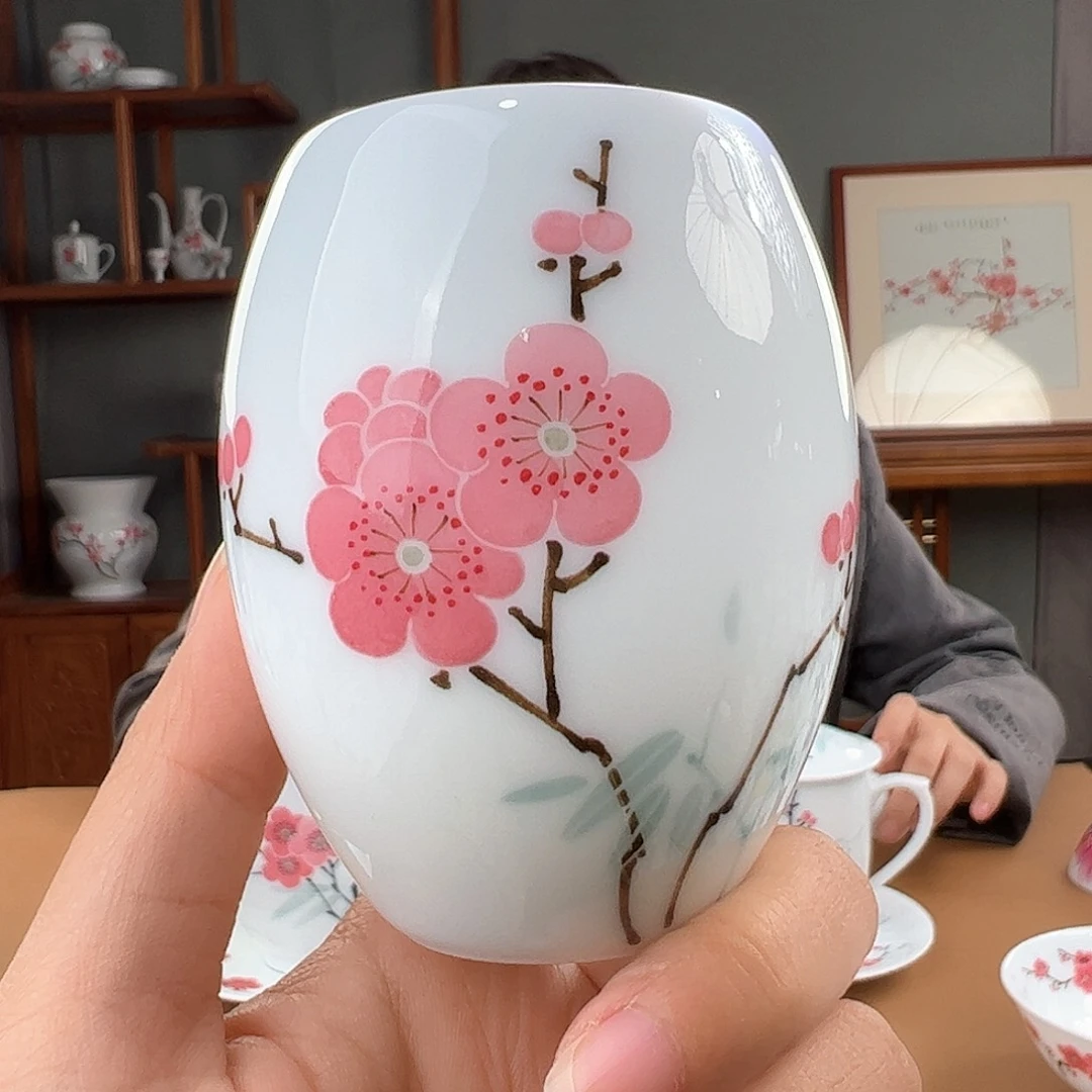 翠竹红梅腰鼓杯，微瑕福利款