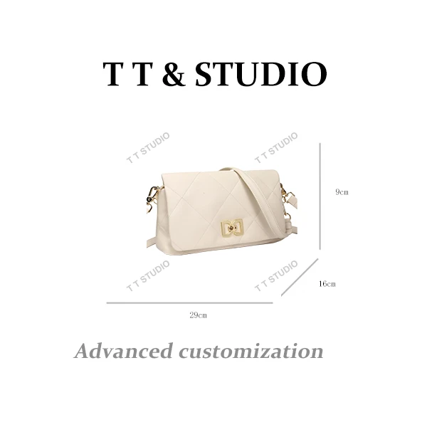 【TT Studio】BF-68369-米白大号RAIN.CUN时尚简约腋下斜跨轻奢女包
