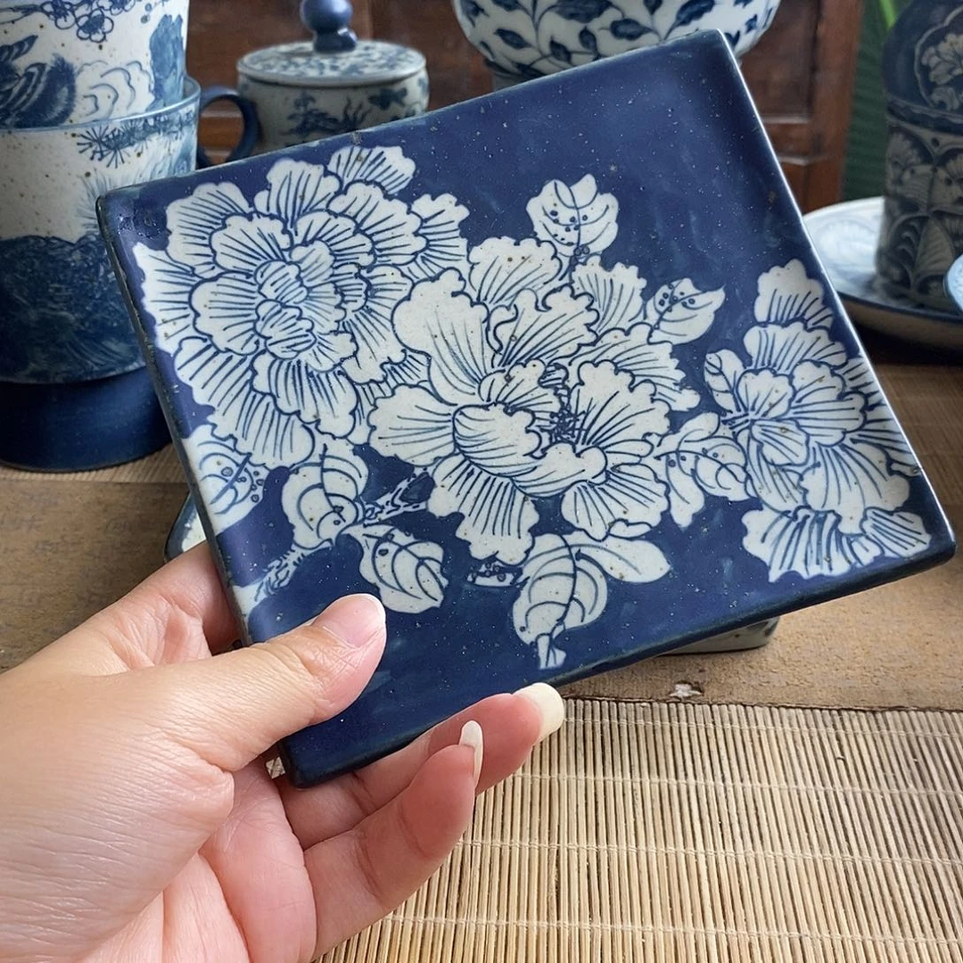 手工手绘青花高温陶瓷