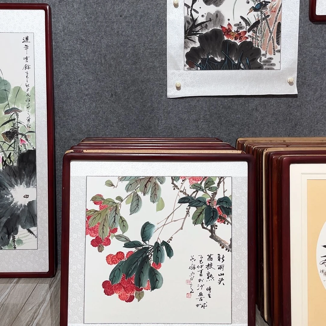 国画书画作品带框63×63
