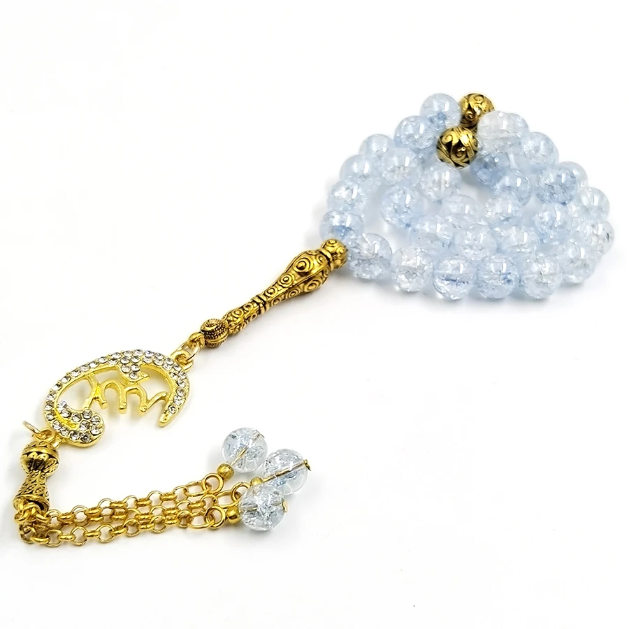 合金仿水晶项链 爆花水晶太斯比海33粒念珠回回饰品礼物实物超美