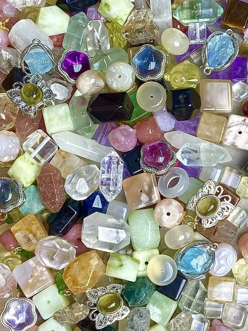 【连麦自选十个装】天然玛瑙玉石水晶手工多样性小配件（默认微瑕)