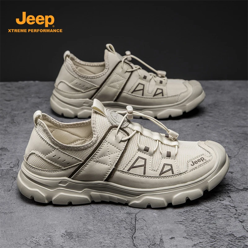 运动鞋秋季新款男士休闲透气网面登山户外软底鞋子男款