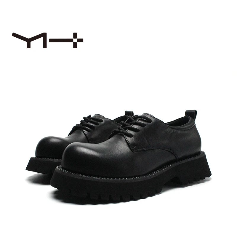 26619头层牛皮德比鞋马丁靴增高5.5cm休闲皮鞋解构潮鞋保暖圆头