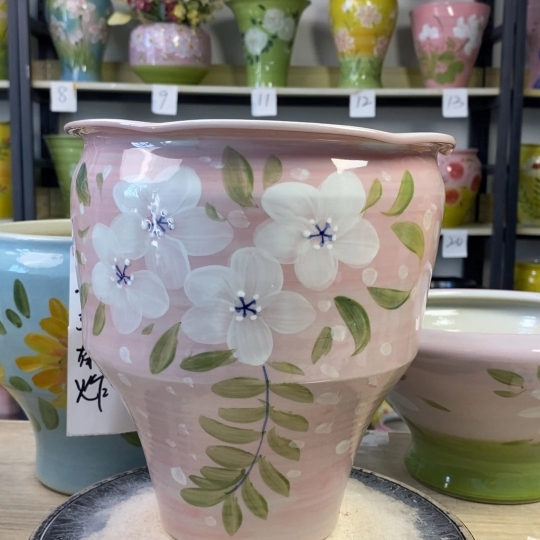 景德镇手工手绘陶瓷花盆