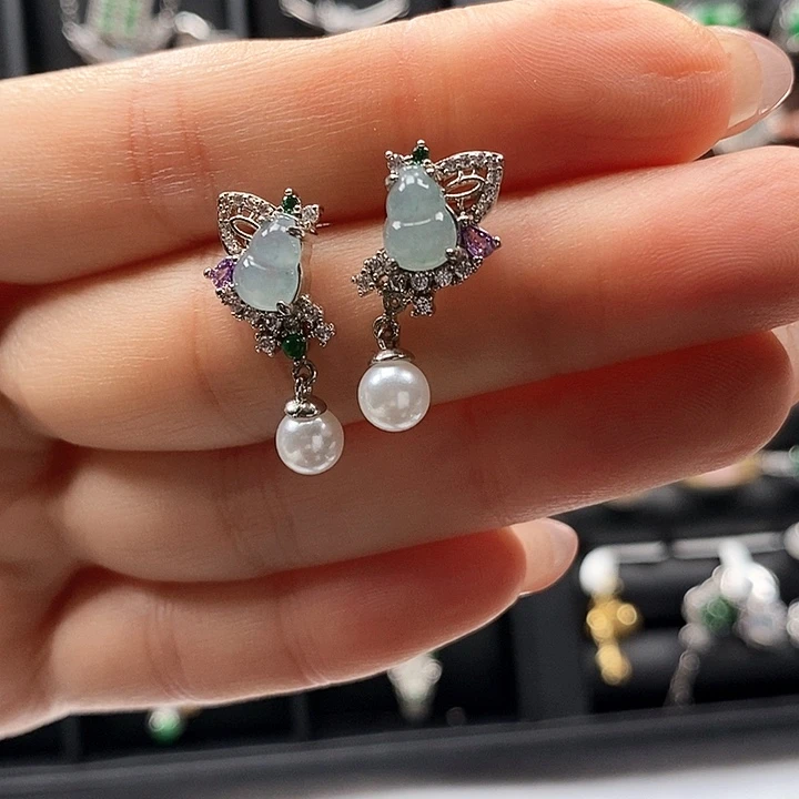 翡翠合金耳饰耳釘