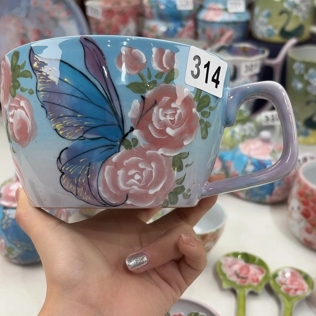 景德镇手绘高温釉下彩陶瓷茶具