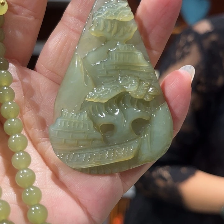 未镶嵌岫玉毛衣链