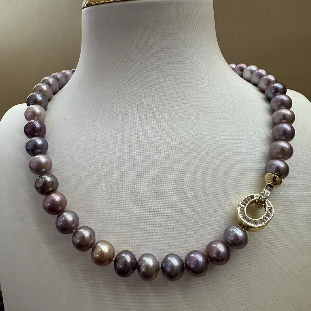 【柳总来了】‘’莫奈花园‘’淡水珍珠9-11mm紫珠项链X5465